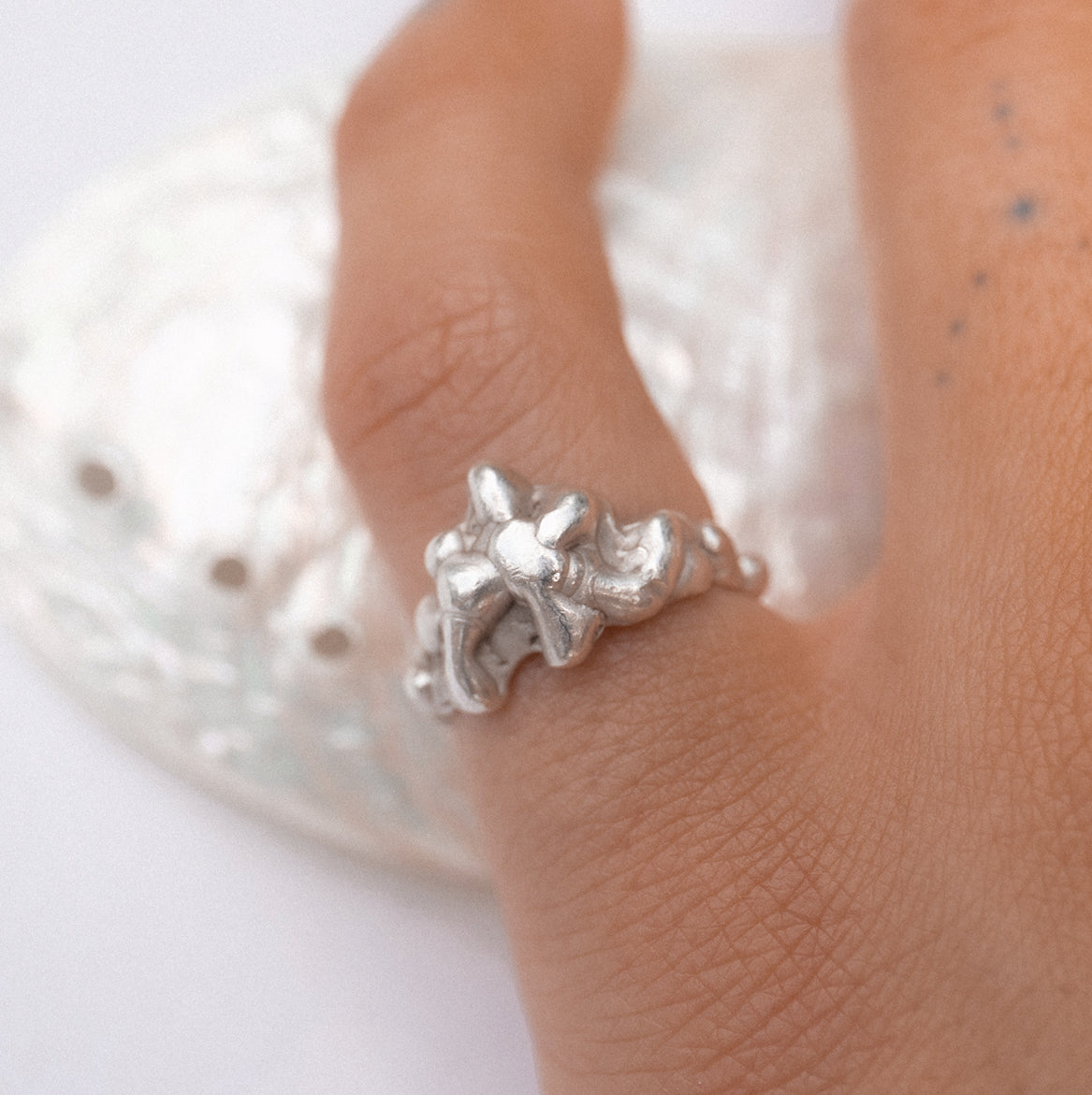 Crecent pinkie ring